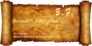 Bozsó Füzike névjegykártya